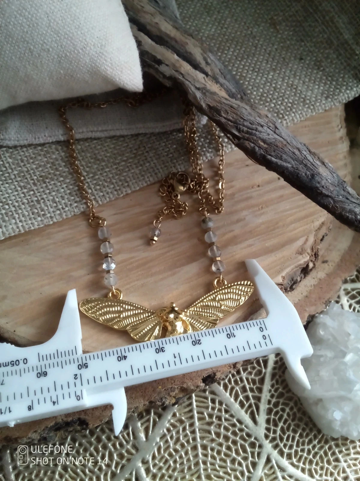 Collier labradoriet en vlindervrouw – photo 3